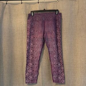 Prana Purple Patterned Capri Leggings
